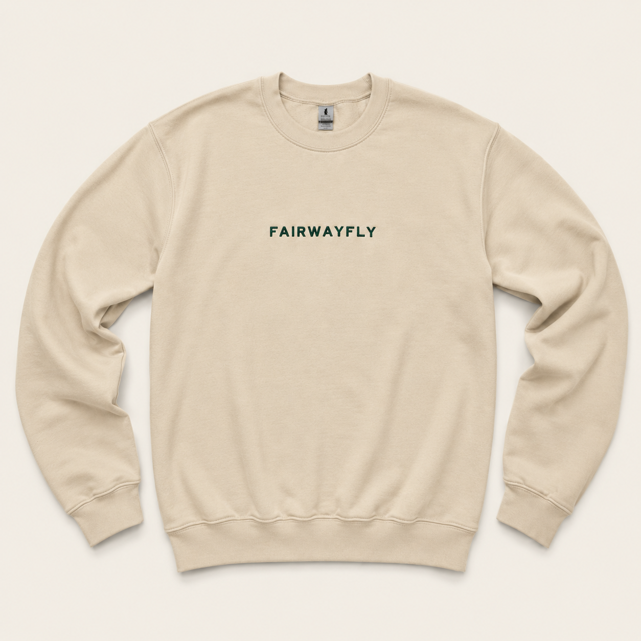 ESSENTIAL Embroidered Crewneck - Sand