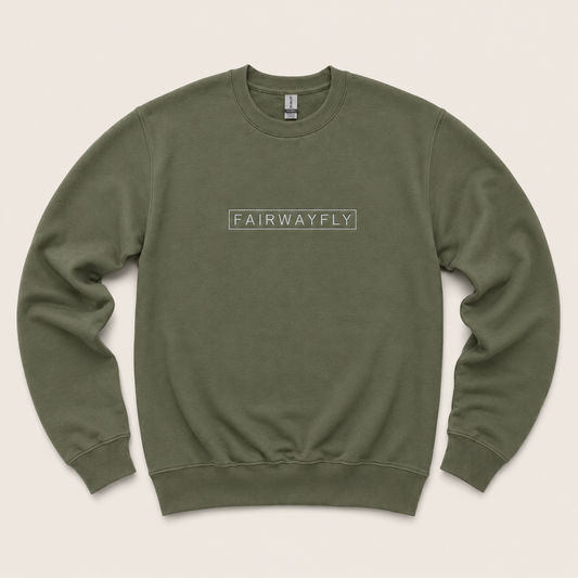 ESSENTIAL Embroidered Crewneck - Military